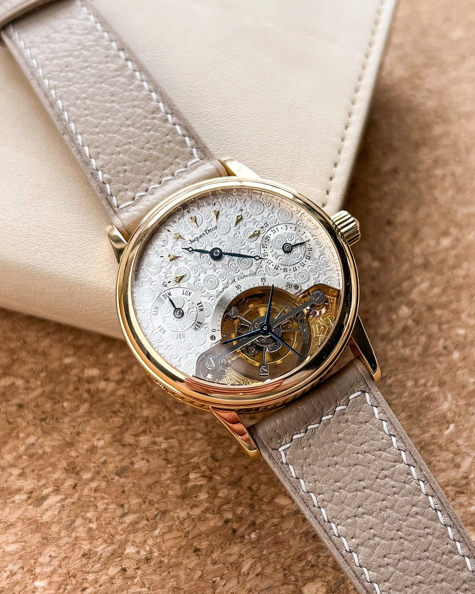 Circa Late 1990's Jaquet-Droz 4125 Tourbillon Day Date — Watch